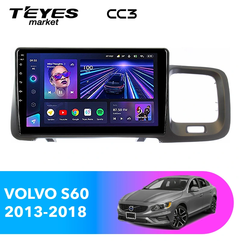 Комплект магнитолы TEYES CC3 9.0" для Volvo S60 II рестайлинг 2013-2018