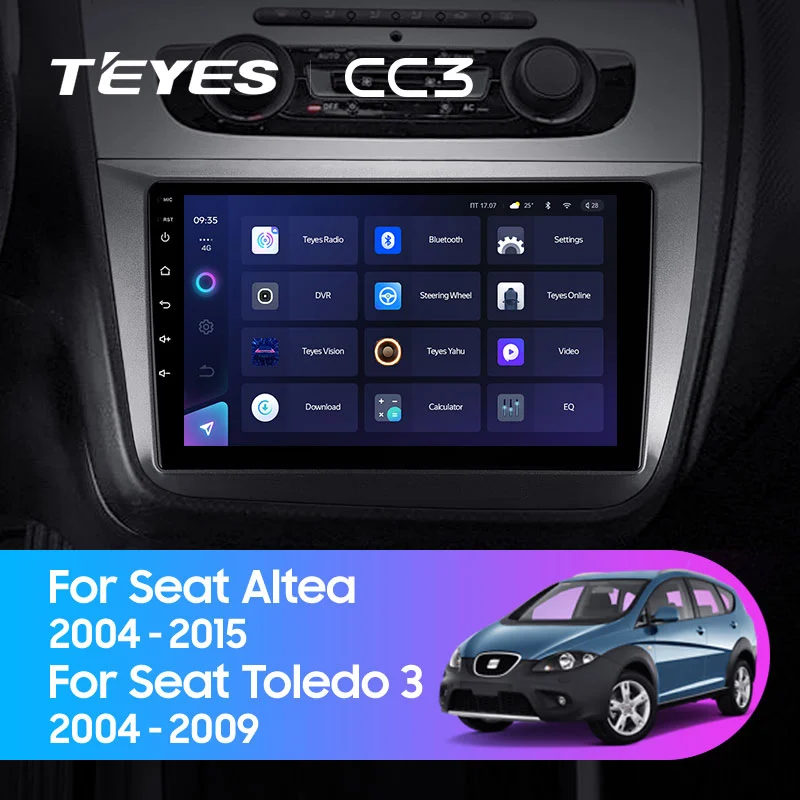 Комплект магнитолы TEYES CC3 9.0" для SEAT Altea I 2004-2015