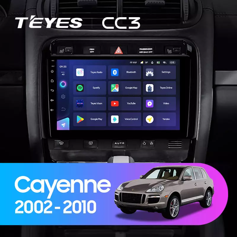 Комплект магнитолы TEYES CC3 9.0" для Porsche Cayenne S I 2002-2010