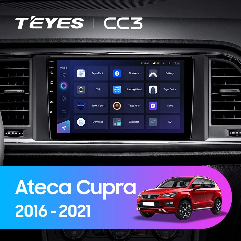 Комплект магнитолы TEYES CC3 9.0" для SEAT Ateca I 2016-2023