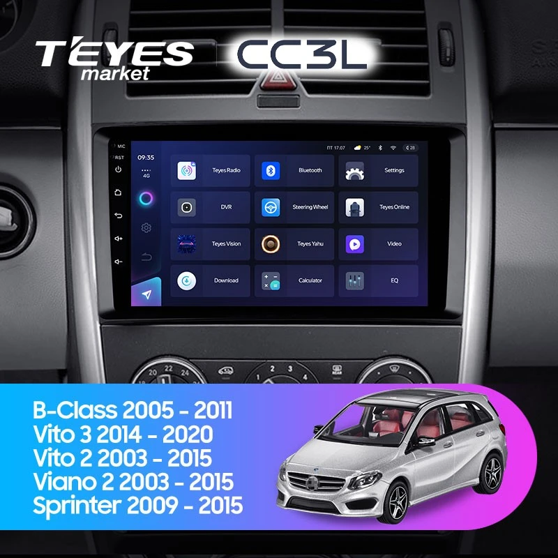 Комплект магнитолы TEYES CC3L 10.2" для Mercedes-Benz Viano