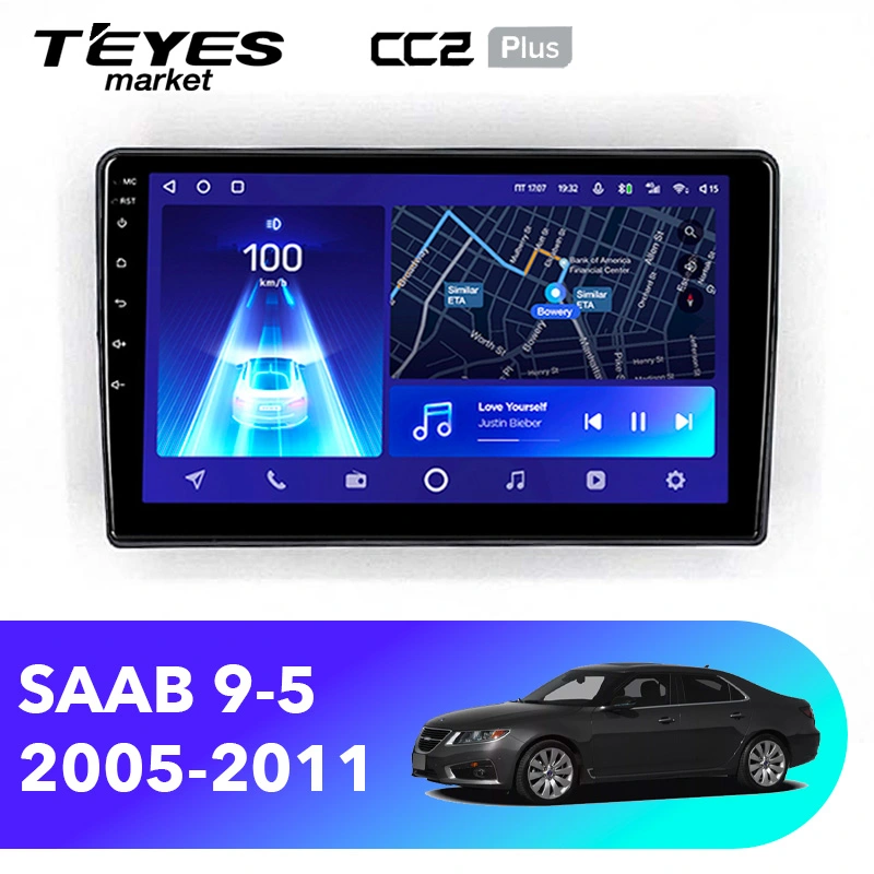 Комплект магнитолы TEYES CC2 Plus 9.0" для Saab 45055 2005-2011
