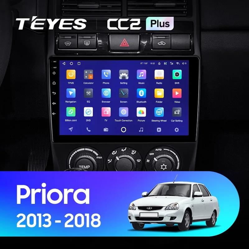 Комплект магнитолы TEYES CC2 Plus 9.0" для ВАЗ (LADA) Priora I рестайлинг 2013-2018