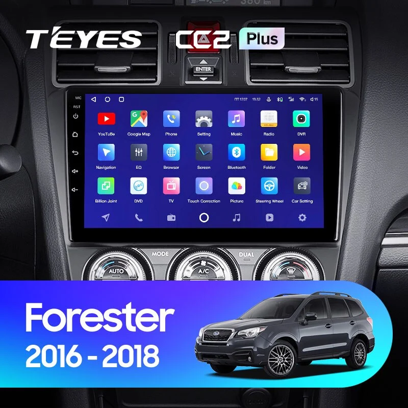 Комплект магнитолы TEYES CC2 Plus 9.0" для Subaru Forester SJ рестайлинг 2015-2018