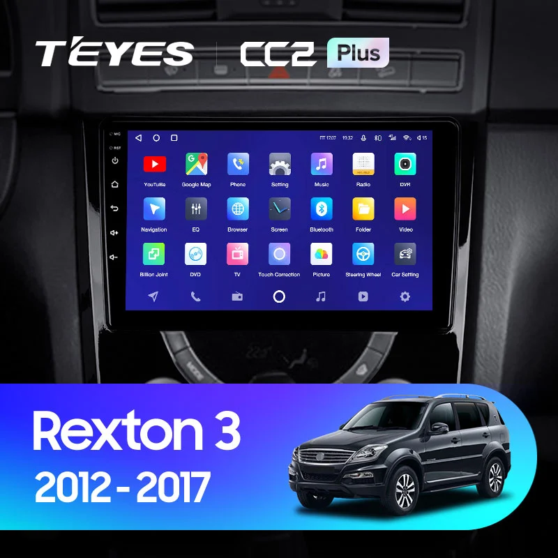 Комплект магнитолы TEYES CC2 Plus 9.0" для SsangYong Rexton III 2012-2017
