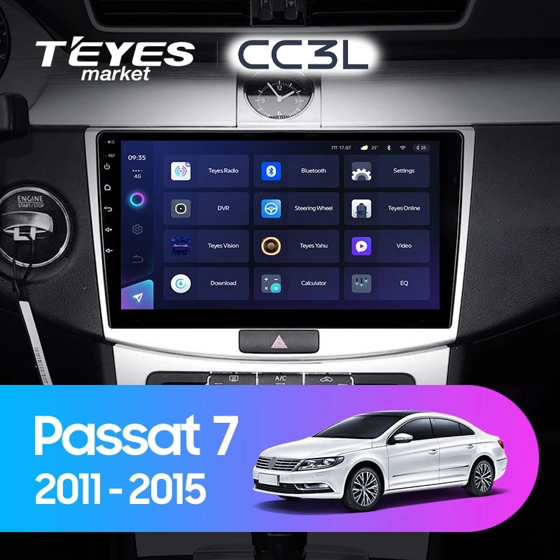 Комплект магнитолы TEYES CC3L 10.2" для Volkswagen Passat