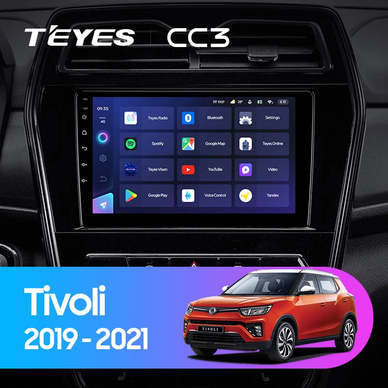Комплект магнитолы TEYES CC3 9.0" для SsangYong Tivoli 2019-2021