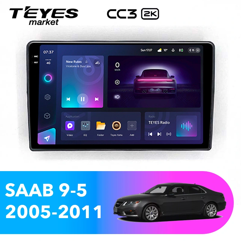 Комплект магнитолы TEYES CC3 2K 9.5" для Saab 45055 2005-2011