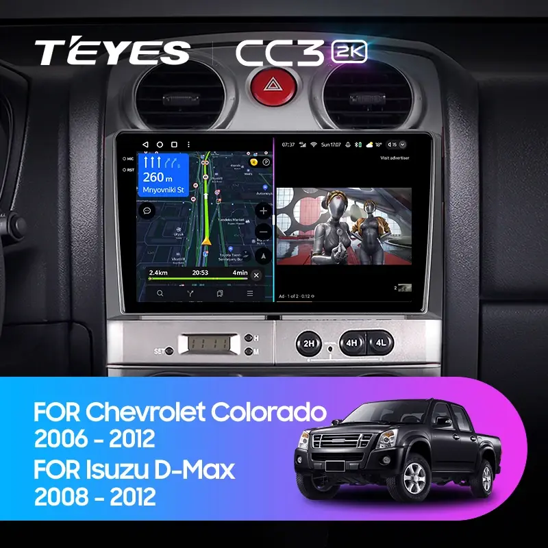 Комплект магнитолы TEYES CC3 2K 9.5" для Isuzu D-Max I рестайлинг 2008-2012