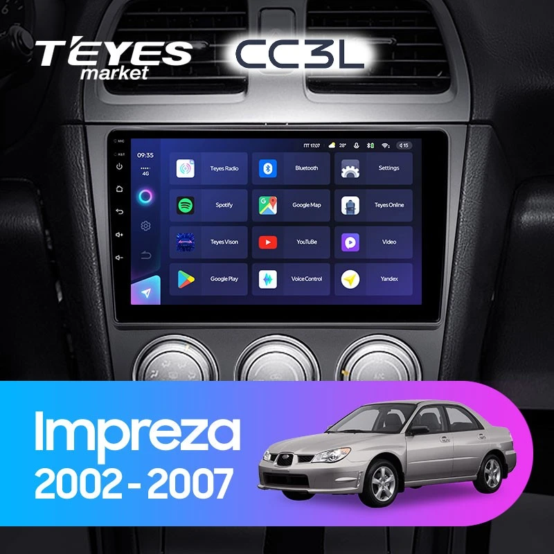 Комплект магнитолы TEYES CC3L 9.0" для Subaru Impreza