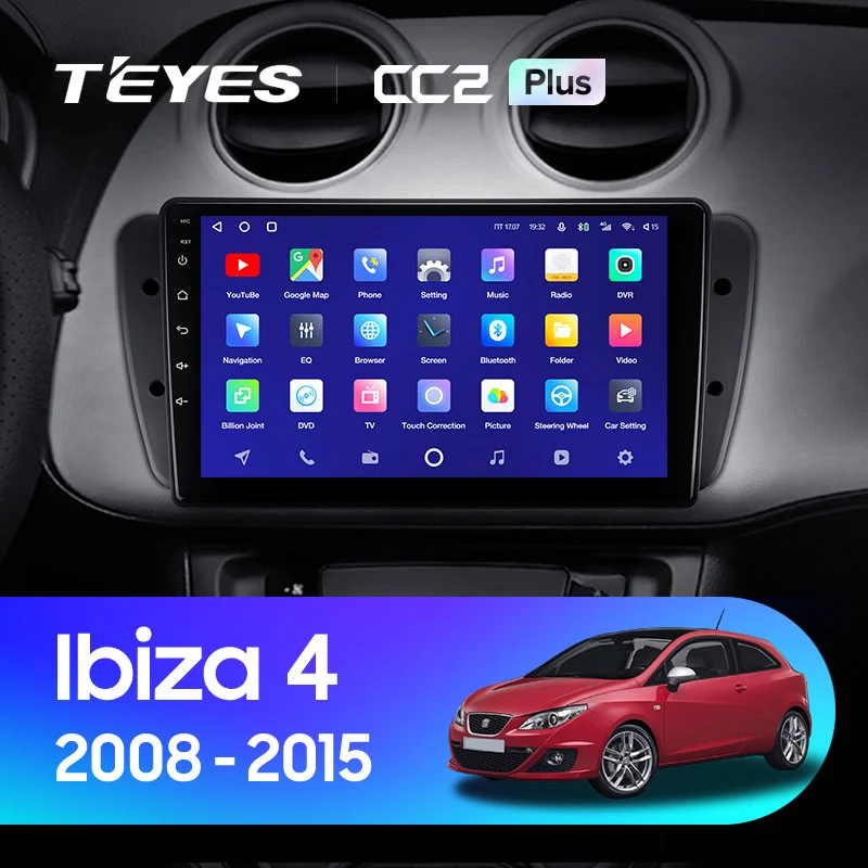 Комплект магнитолы TEYES CC2 Plus 9.0" для SEAT Ibiza IV 2008-2015
