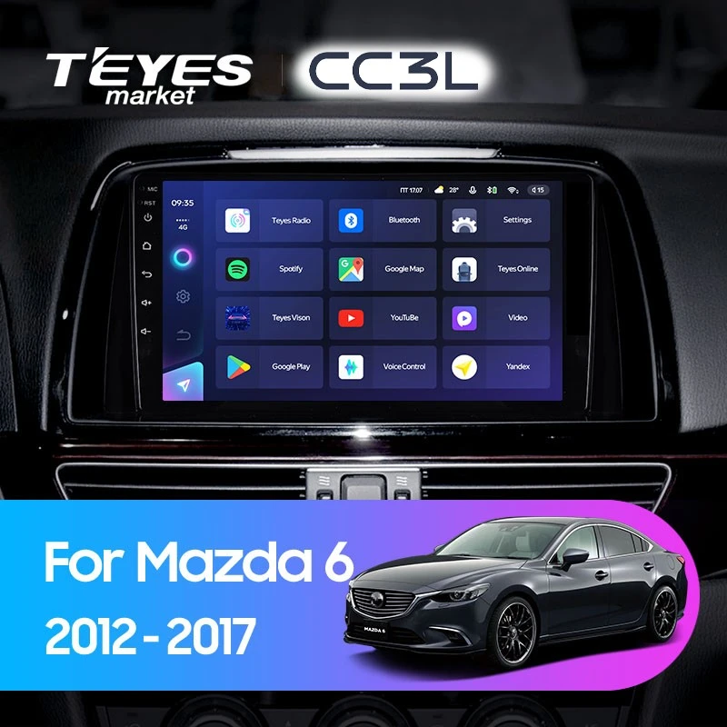 Комплект магнитолы TEYES CC3L 9.0" для Mazda 6