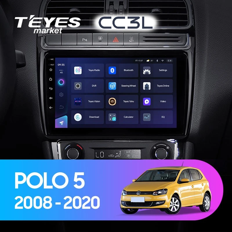 Комплект магнитолы TEYES CC3L 9.0" для Volkswagen Polo