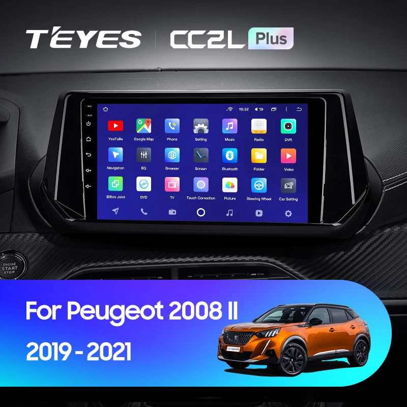 Комплект магнитолы TEYES CC2 Plus 9.0" для Peugeot 2008 II 2019-2023