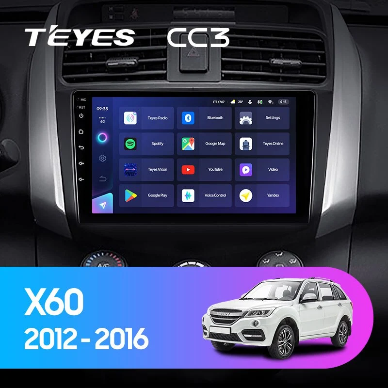 Комплект магнитолы TEYES CC3 9.0" для LIFAN X60 I 2011-2016