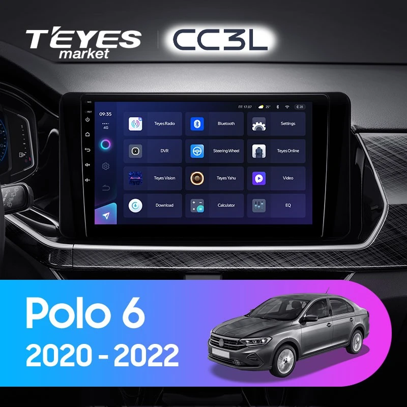 Комплект магнитолы TEYES CC3L 10.2" для Volkswagen Polo