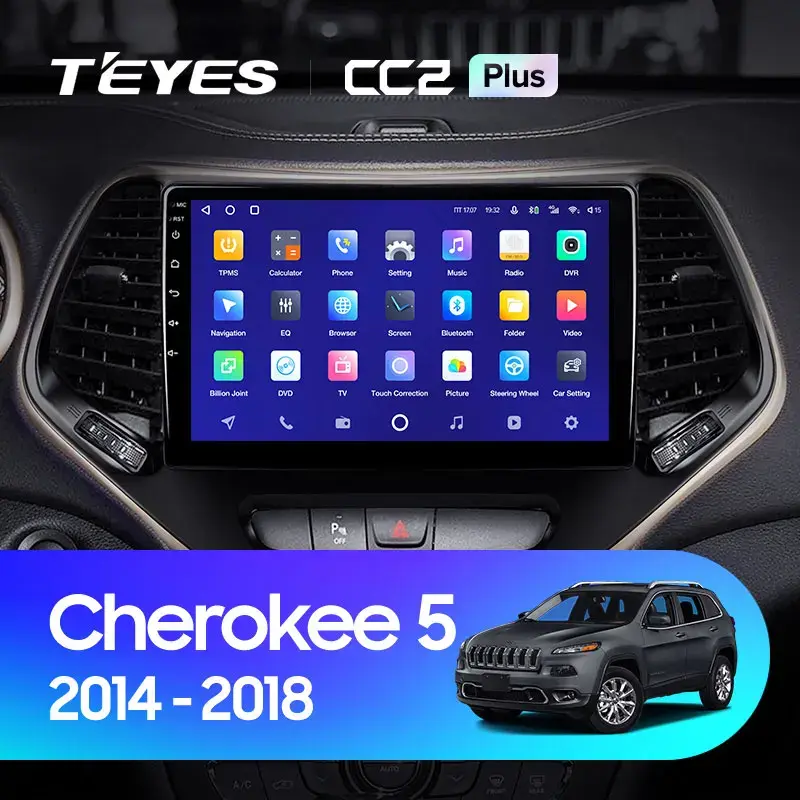 Комплект магнитолы TEYES CC2 Plus 10.2" для Jeep Cherokee V 2013-2018