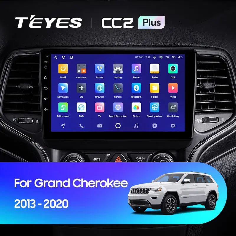 Комплект магнитолы TEYES CC2 Plus 9.0" для Jeep Grand Cherokee WK2 рестайлинг 2013-2023