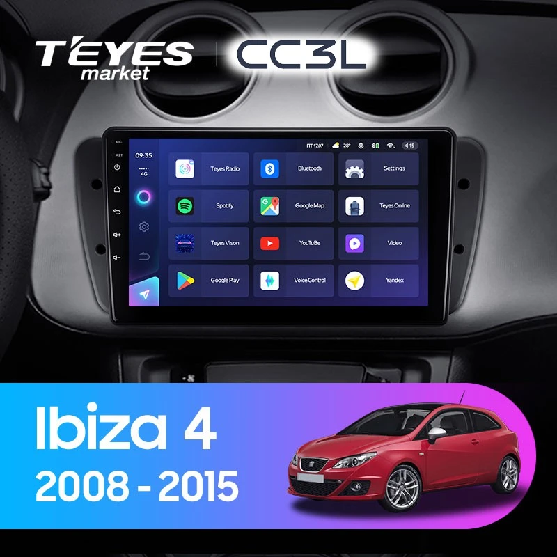 Комплект магнитолы TEYES CC3L 9.0" для SEAT Ibiza