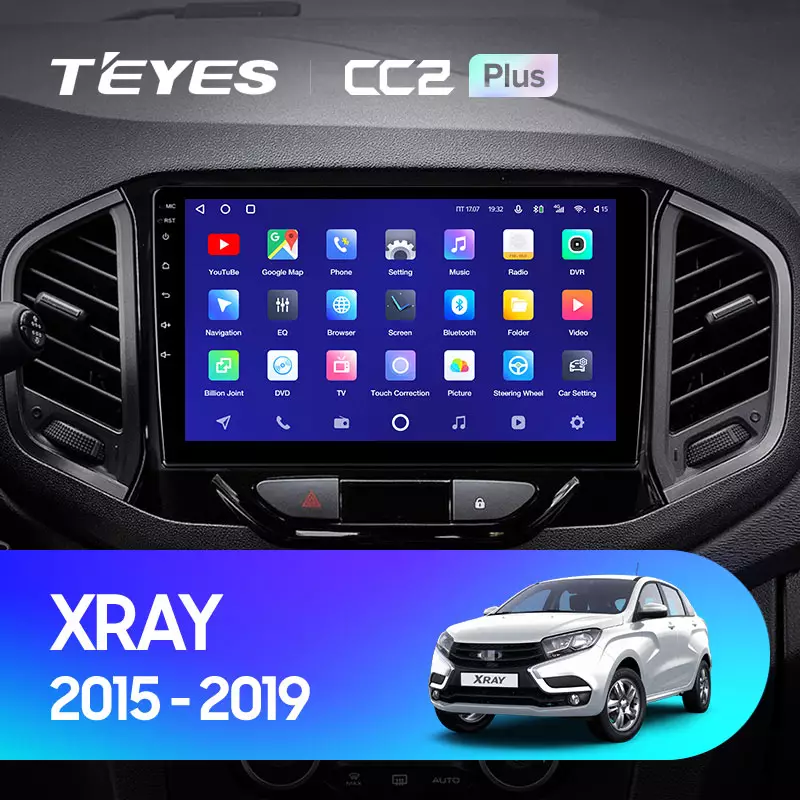 Комплект магнитолы TEYES CC2 Plus 9.0" для ВАЗ (LADA) XRAY I 2015-2023