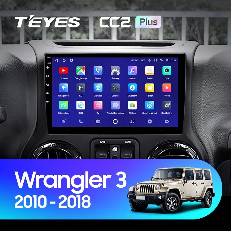 Комплект магнитолы TEYES CC2 Plus 10.2" для Jeep Wrangler III 2007-2018