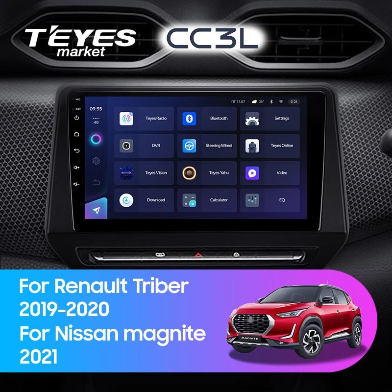 Комплект магнитолы TEYES CC3L 9.0" для Renault Triber