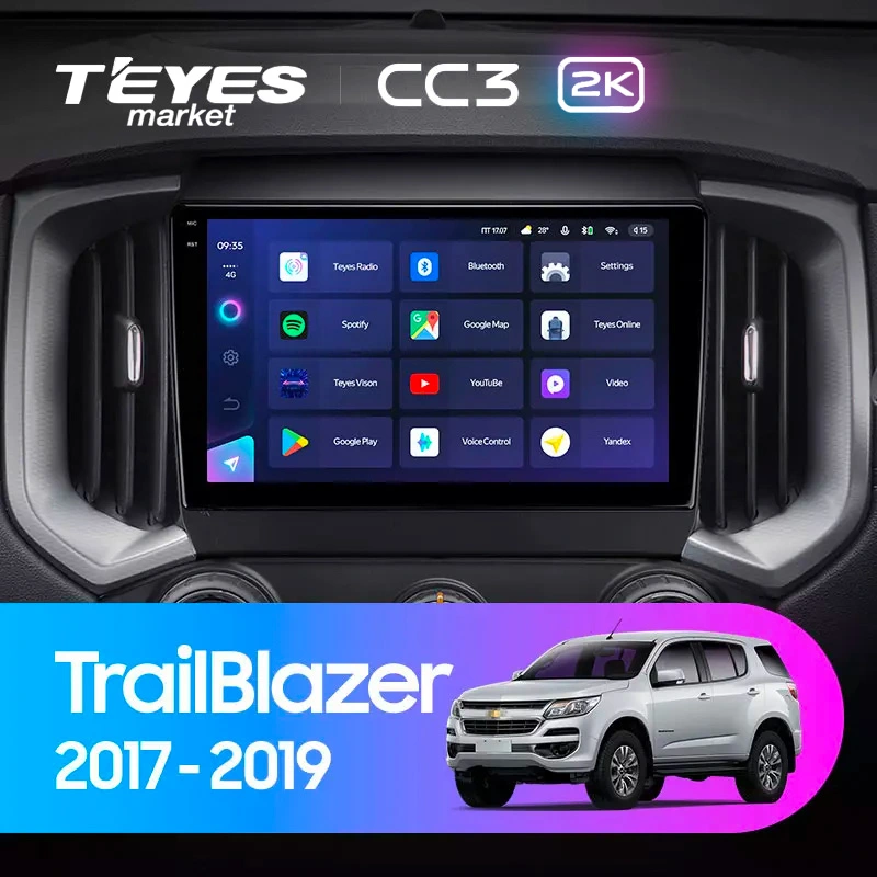 Комплект магнитолы TEYES CC3 2K 9.5" для Isuzu D-Max II рестайлинг 2017-2020