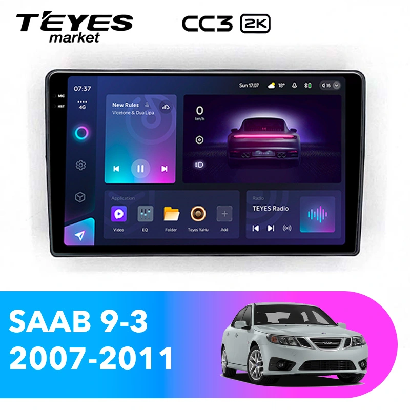 Комплект магнитолы TEYES CC3 2K 9.5" для Saab 44994 2007-2011