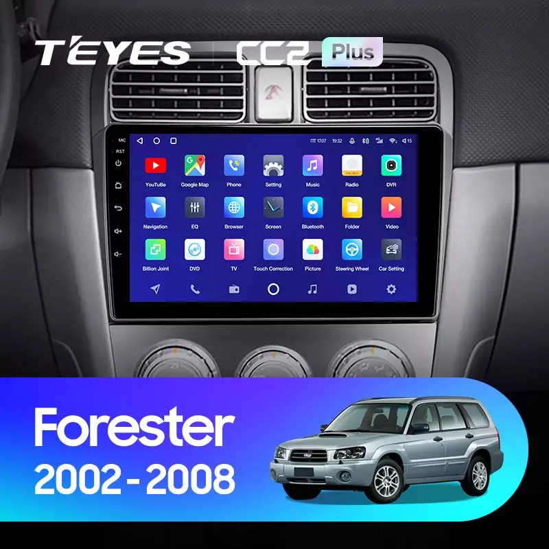 Комплект магнитолы TEYES CC2 Plus 9.0" для Subaru Forester SG 2002-2008