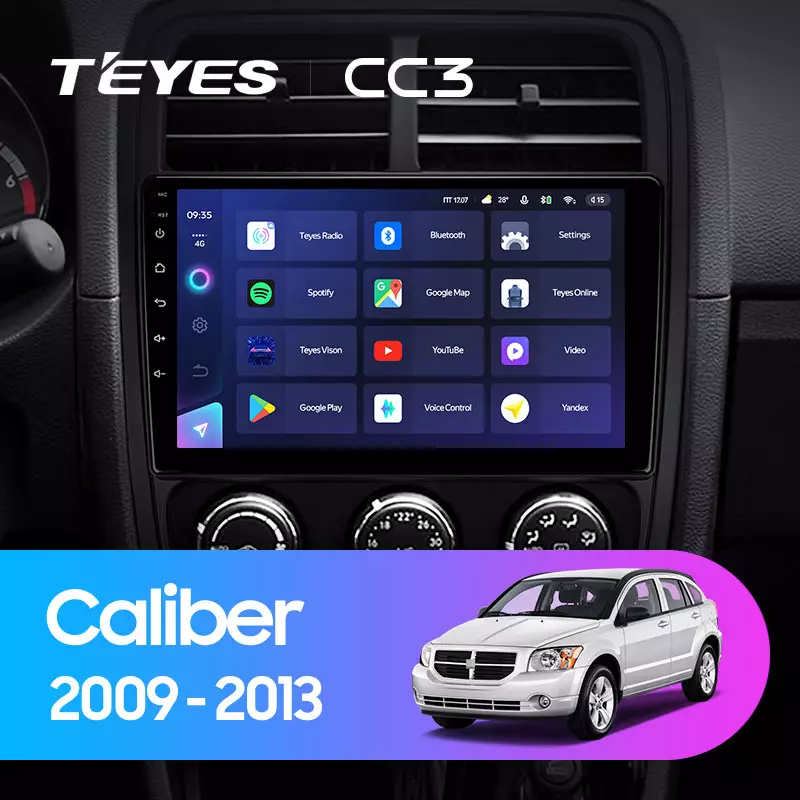 Комплект магнитолы TEYES CC3 9.0" для Dodge Caliber I рестайлинг 2009-2013