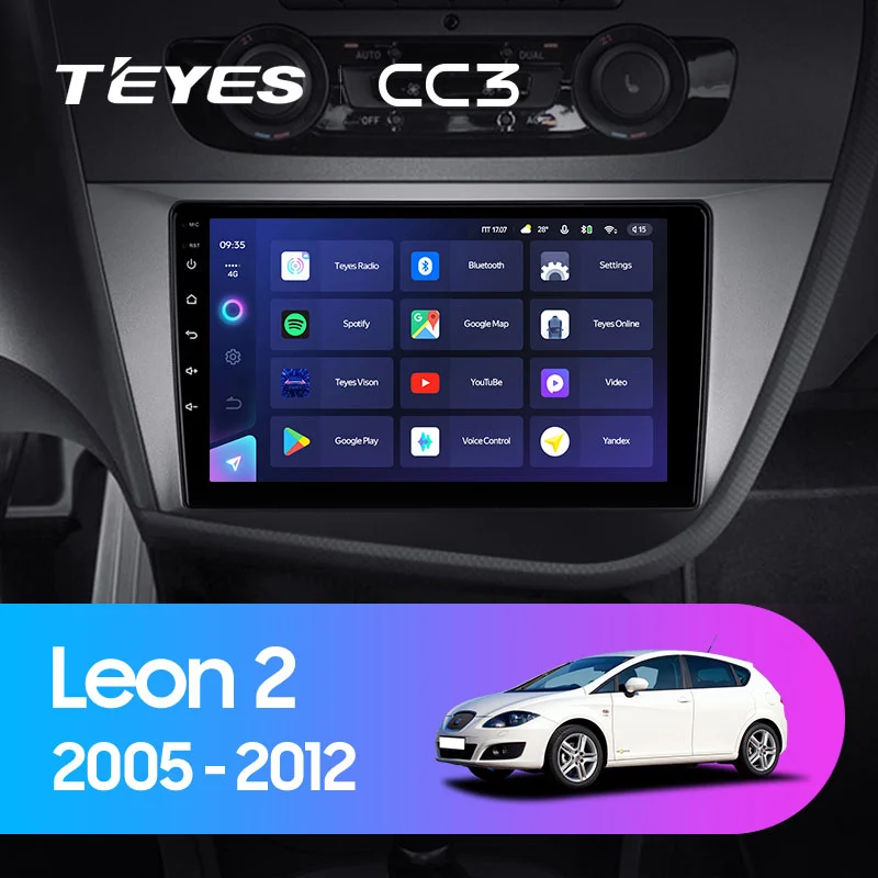 Штатная магнитола TEYES CC3 9.0" для SEAT Leon III 2012-2023