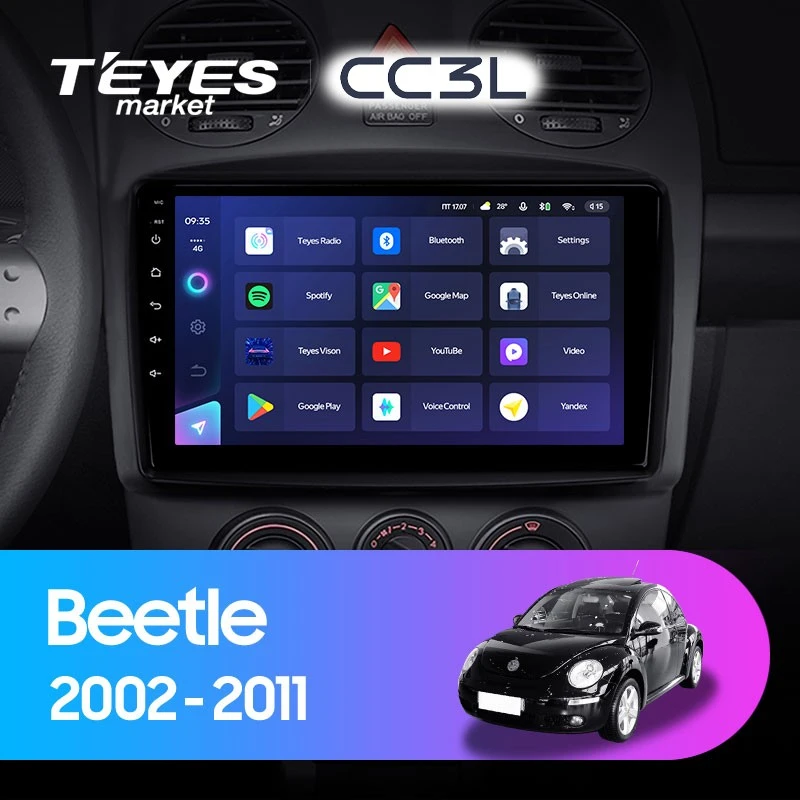 Комплект магнитолы TEYES CC3L 9.0" для Volkswagen Beetle