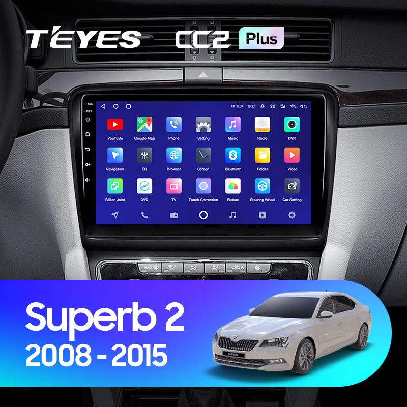 Штатная магнитола для Skoda Superb 2007-1014 Teyes CC2 Plus 9.5" для Skoda Superb II 2008-2015