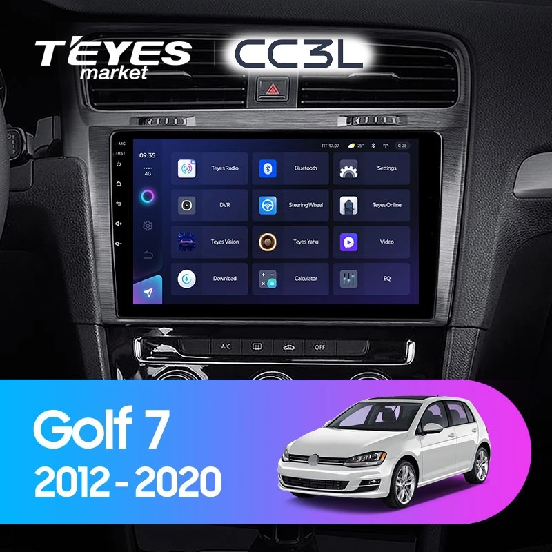 Комплект магнитолы TEYES CC3L 10.2" для Volkswagen Golf