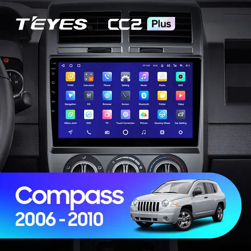 Комплект магнитолы TEYES CC2 Plus 10.2" для Jeep Compass I 2006-2010