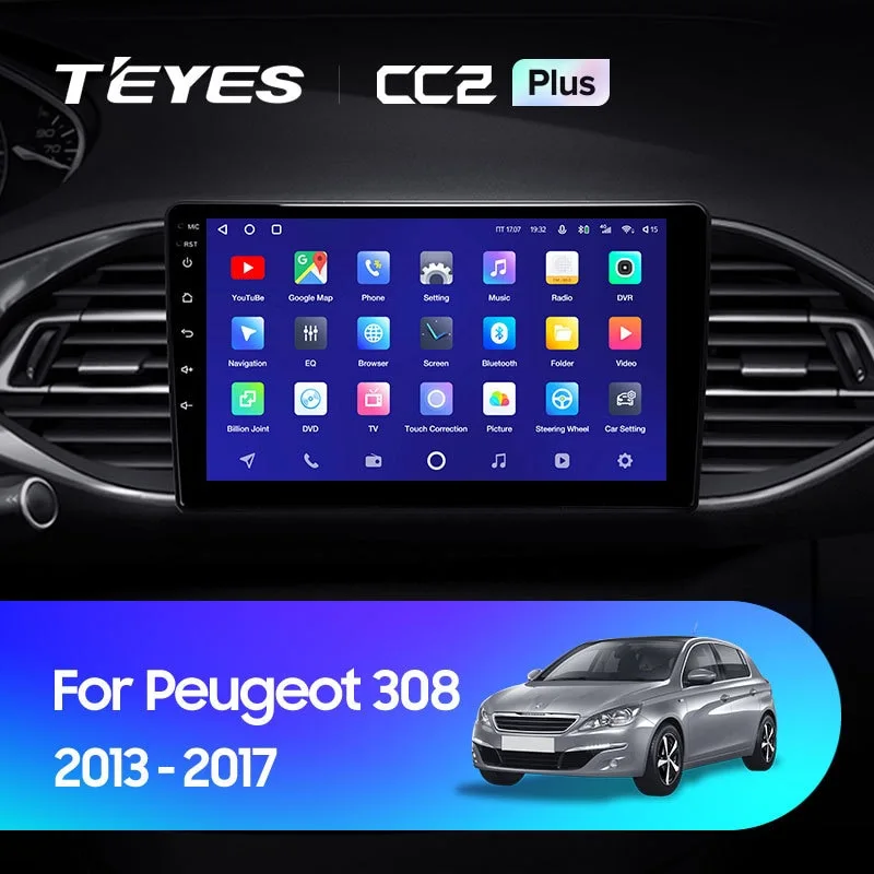 Комплект магнитолы TEYES CC2 Plus 9.0" для Peugeot 308 II 2013-2017