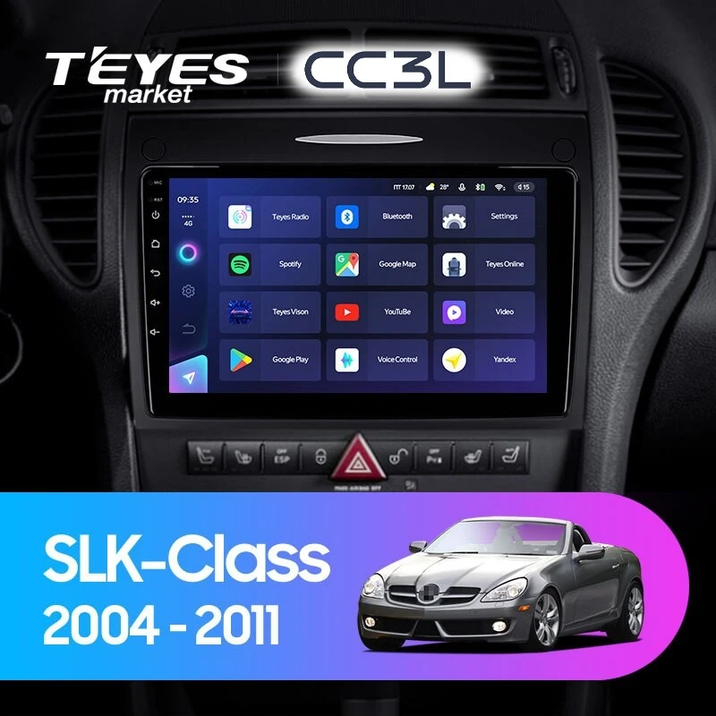 Комплект магнитолы TEYES CC3L 9.0" для Mercedes-Benz SLK-класс