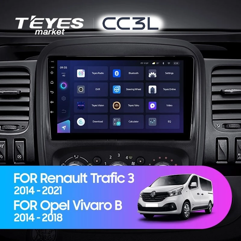 Комплект магнитолы TEYES CC3L 9.0" для Renault Trafic