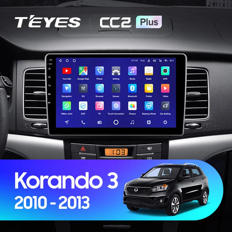 Комплект магнитолы TEYES CC2 Plus 9.0" для SsangYong Korando III 2010-2013